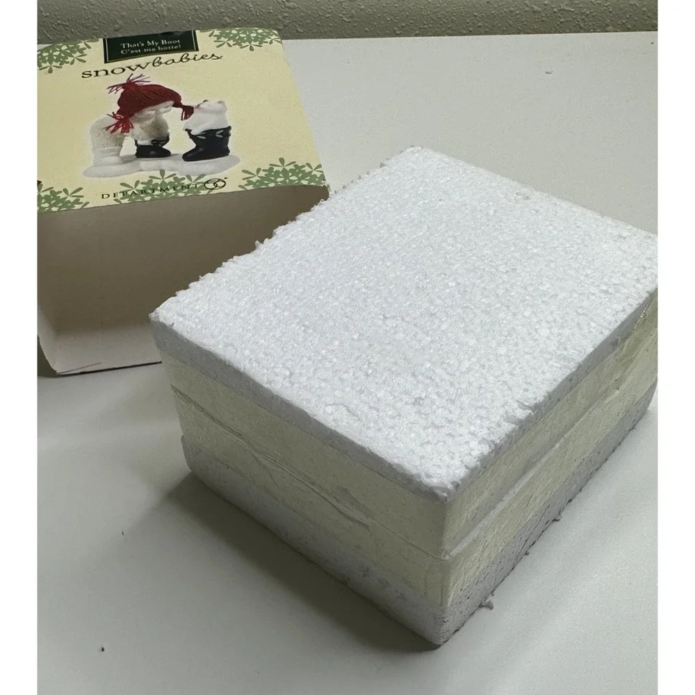 Dept 56 Snow Babies That's My Boot Cat Red White Ceramic Figure New open Box